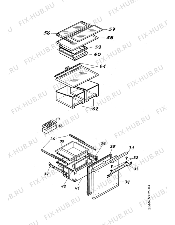 Взрыв-схема холодильника Aeg SX81840I - Схема узла Internal parts refrigerator